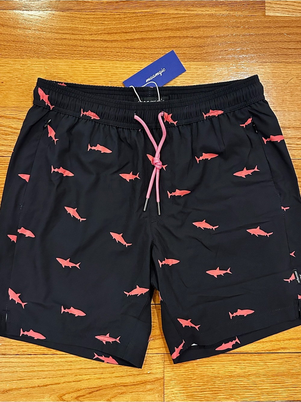 maamgic 2 in 1 Mens Shark Swim Trunks Board Shorts, 7 Inch, NEW - Picture 2 of 5